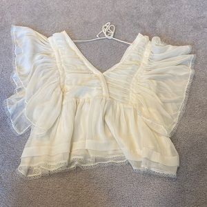 By Together Size M Ruffle Lace Top.